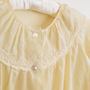 Vintage Butter Yellow Housecoat Lingerie Nightgown - Gorgeous! Cotton